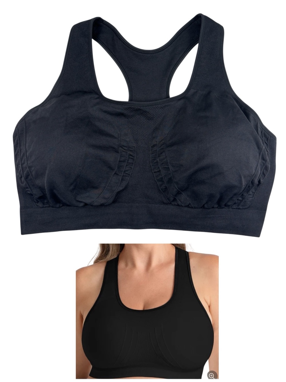 Shapermint Truekind Seamless Racerback Sports Bra Black Size 2XL Style 97097